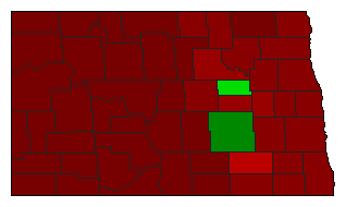 1932 North Dakota County Map of Open Primary Election Results for Referendum