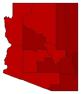 1932 Arizona County Map of General Election Results for Senator