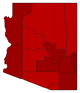 1932 Arizona County Map of General Election Results for Secretary of State
