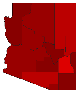 1932 Arizona County Map of General Election Results for State Treasurer