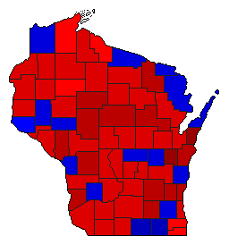1932 Wisconsin County Map of General Election Results for Governor