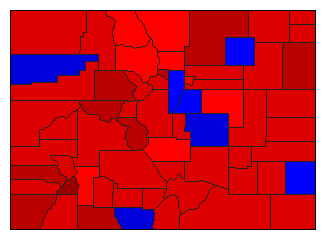 1932 Colorado County Map of General Election Results for State Treasurer