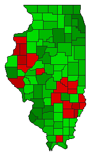 1933 Illinois County Map of Special Election Results for Referendum