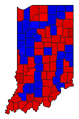 1934 Indiana County Map of General Election Results for Senator