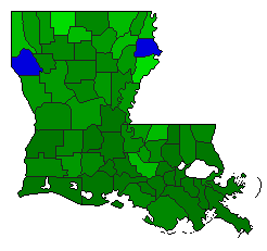 1934 Louisiana County Map of General Election Results for Referendum