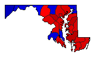 1934 Maryland County Map of General Election Results for Senator