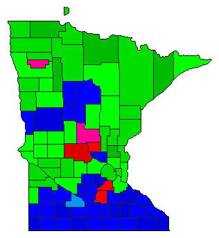 1934 Minnesota County Map of General Election Results for Governor