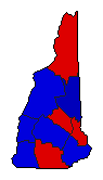 1934 New Hampshire County Map of General Election Results for Governor