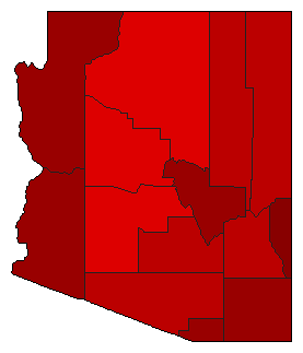 1934 Arizona County Map of General Election Results for Secretary of State