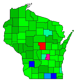 1934 Wisconsin County Map of General Election Results for Senator