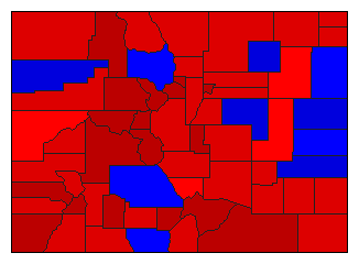 1934 Colorado County Map of General Election Results for Secretary of State