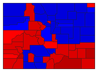 1934 Colorado County Map of General Election Results for State Treasurer