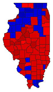 1936 Illinois County Map of General Election Results for Senator