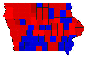1936 Iowa County Map of General Election Results for Senator