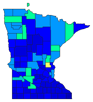 1936 Minnesota County Map of Special Election Results for Senator
