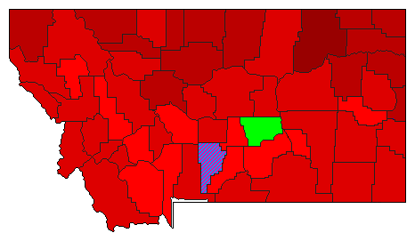 1936 Montana County Map of General Election Results for Senator