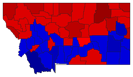 1936 Montana County Map of General Election Results for Governor