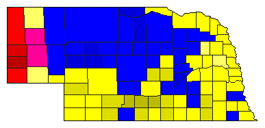 1936 Nebraska County Map of General Election Results for Senator