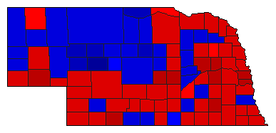 1936 Nebraska County Map of General Election Results for Governor