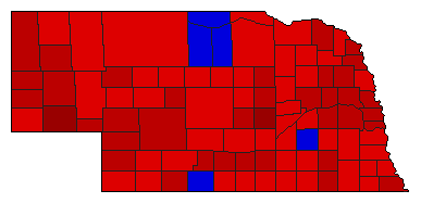 1936 Nebraska County Map of General Election Results for Secretary of State