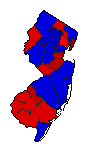 1936 New Jersey County Map of General Election Results for Senator