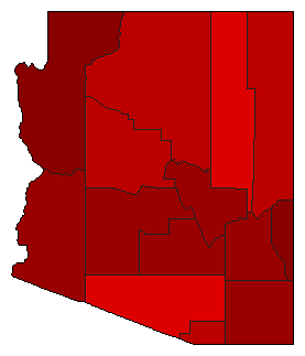 1936 Arizona County Map of General Election Results for Secretary of State