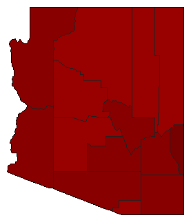 1936 Arizona County Map of General Election Results for State Treasurer