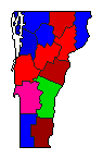 1936 Vermont County Map of Republican Primary Election Results for Governor