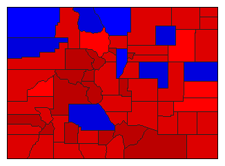 1936 Colorado County Map of General Election Results for Lt. Governor
