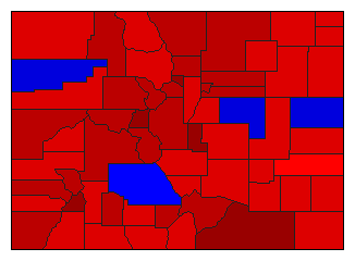 1936 Colorado County Map of General Election Results for Secretary of State