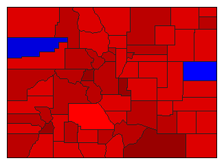 1936 Colorado County Map of General Election Results for State Treasurer