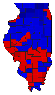 1938 Illinois County Map of General Election Results for Senator