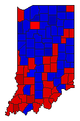 1938 Indiana County Map of General Election Results for Senator