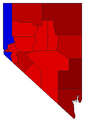 1938 Nevada County Map of General Election Results for Senator