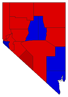 1938 Nevada County Map of General Election Results for Lt. Governor