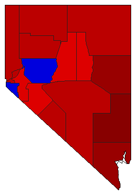 1938 Nevada County Map of General Election Results for Secretary of State