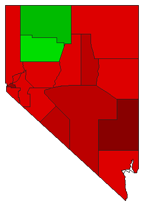 1938 Nevada County Map of General Election Results for State Treasurer