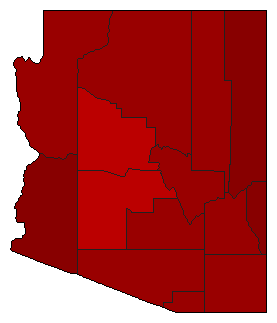 1938 Arizona County Map of General Election Results for Governor