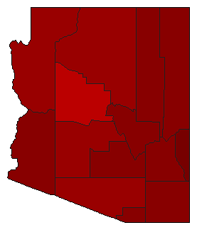 1938 Arizona County Map of General Election Results for State Treasurer