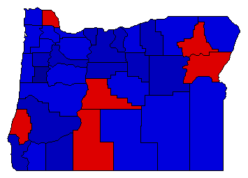 1938 Oregon County Map of General Election Results for Senator