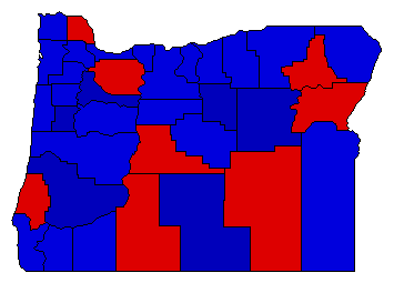 1938 Oregon County Map of Special Election Results for Senator