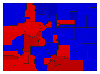 1938 Colorado County Map of General Election Results for Lt. Governor