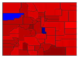 1938 Colorado County Map of General Election Results for Secretary of State