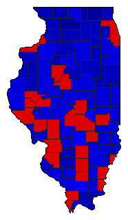 1940 Illinois County Map of General Election Results for Senator