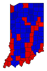 1940 Indiana County Map of General Election Results for Senator