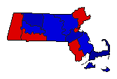 1940 Massachusetts County Map of General Election Results for Governor