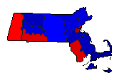 1940 Massachusetts County Map of General Election Results for Lt. Governor