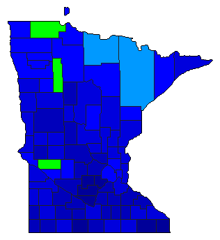 1940 Minnesota County Map of General Election Results for Senator