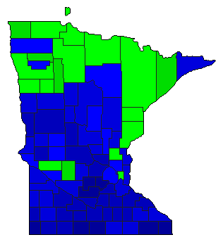 1940 Minnesota County Map of General Election Results for Governor