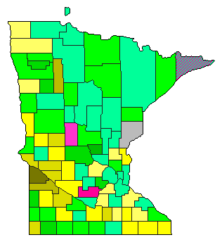 1940 Minnesota County Map of Democratic Primary Election Results for Governor